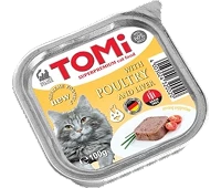 Tomi Kedi Kümes Hayvanı ve Ciğerli Alüminyum Yaş Mama 100 gr (Pate)